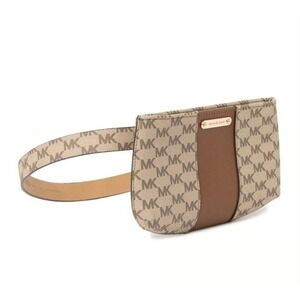 Michael‎ Kors Signature Logo Belt Bag Brown Beige Waist Pack Fanny Pack